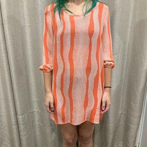 Orange and White Shear Dress